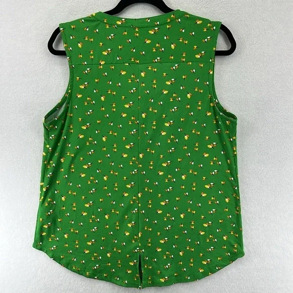 Papermoon (Stitch Fix) Women’s Top/Blouse Sz L Green V-neck Button Front NWOT - Picture 5 of 10